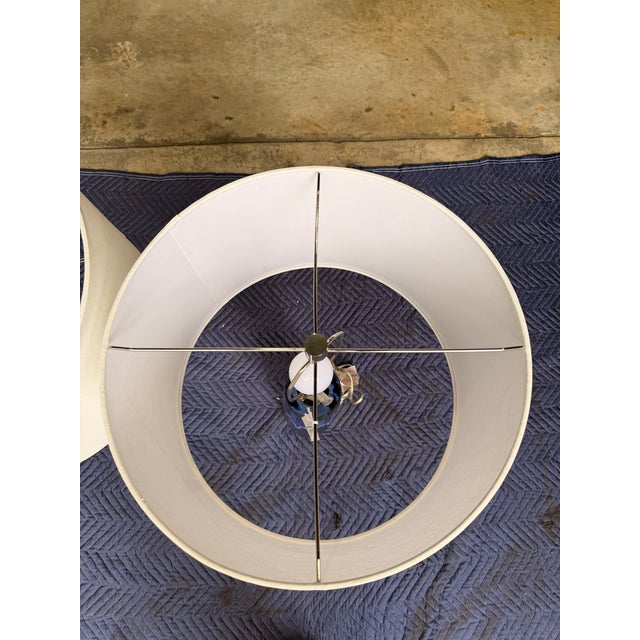 Early 21st Century Currey & Co. Blue Ceramic Table Lamp For Sale - Image 5 of 6