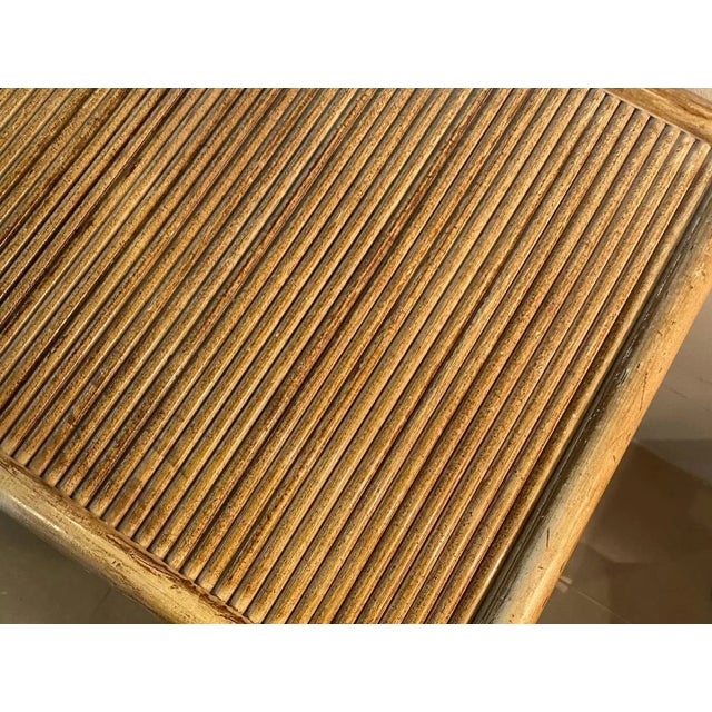 Vintage bamboo pencil reed credenza buffet dresser cabinet. Double sided doors with shelves inside & 4 drawers. Lots of...