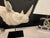 Ivory Large Realistic Rhinoceros Head Bust Sculpture on Metal Stand For Sale - Image 8 of 12