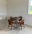 Brown (4) Brutalist Oak Chairs Chalet-Style (After Puydt) + Steel Tolix Game Table, Set of 5 Pieces For Sale - Image 8 of 12