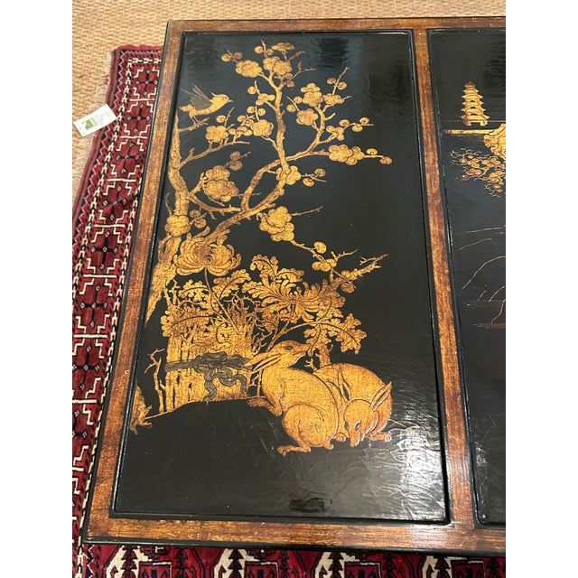 Chinoiserie Black & Gold Lacquer Coffee Table For Sale In Philadelphia - Image 6 of 15