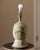 Signed and dated Petzold '73 studio pottery table lamp featuring a hand-thrown stoneware body with a richly textured cream...
