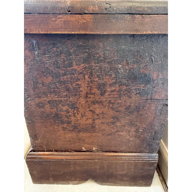 Large 18th Century Spanish Colonial Carved Coffer Trunk For Sale - Image 4 of 6