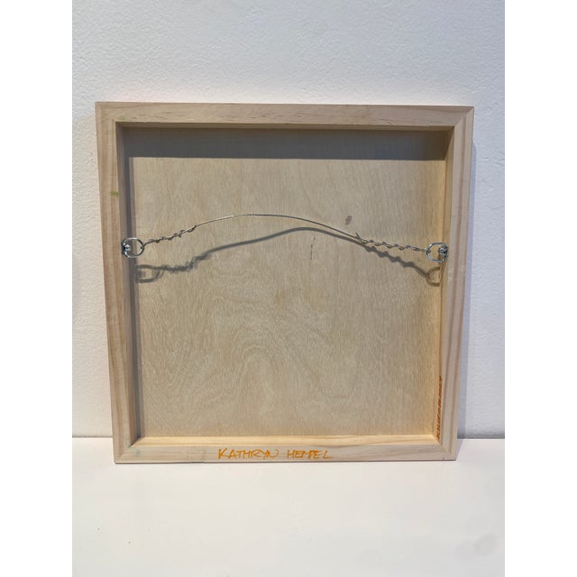 Abstract Contemporary Red Orange Abstract Spray Paint and Acrylic Painting on Wood Panel by Kathryn Hempel For Sale - Image 3 of 3