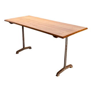 French Cast Base Café Dining Table from Fischel, 1930s For Sale