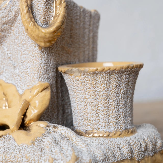 Light Yellow Nautical Yellowware Smoking Stand, Germany, 19th Century For Sale - Image 8 of 10