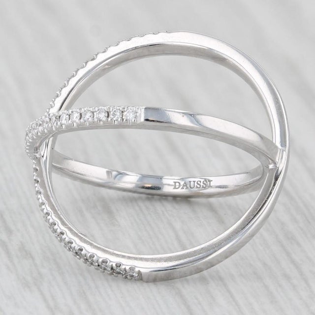 Modern Daussi 0.30ctw Diamond Orbit Ring 18k White Gold Size 6.75 For Sale - Image 3 of 8