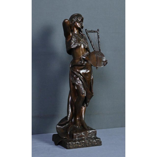 E. Villanis, Bohemian Woman, Late 19th Century, Bronze For Sale - Image 3 of 18
