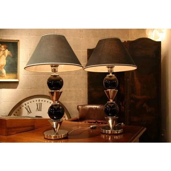 Steel and onyx ball lamps quite decorative!