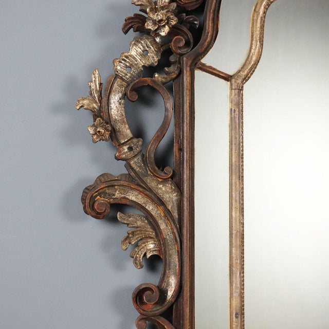 Rococo Style Mirror in Lacquered Painted Wood For Sale - Image 6 of 15