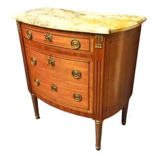 Louis XVI Marquetry Half-Moon Commode, 1890s For Sale
