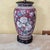 Late 20th Century Chinese Chinoiserie Porcelain Table Lamp With Floral Motif & Silk Shade — 28" For Sale - Image 10 of 18