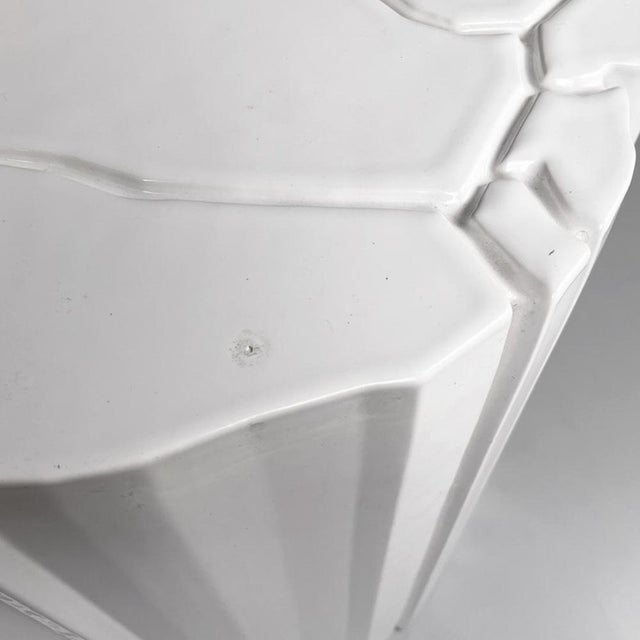 Italian Modern Glossy White Ceramic Side Table by Roberto Faccioli, 1995 For Sale - Image 13 of 14