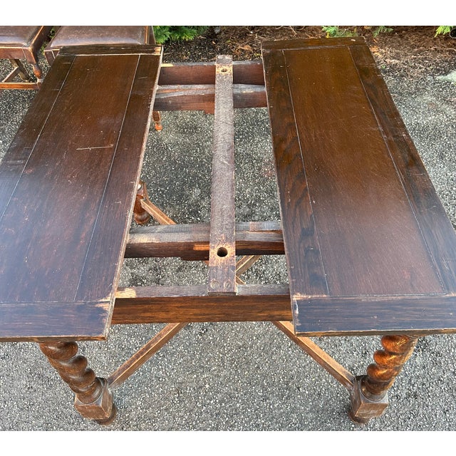 Antique Wooden Dining Set, Set of 5 For Sale - Image 13 of 18