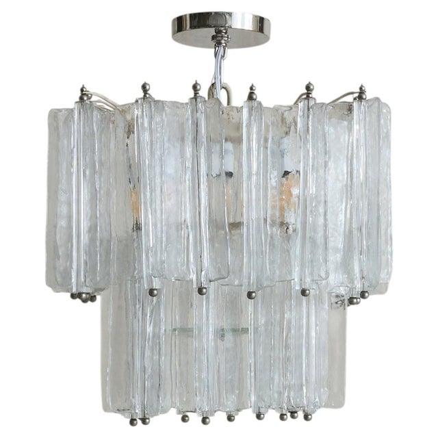 1960s Italian Murano Glass Chandelier Attributed to Toni Zuccheri for Venini For Sale