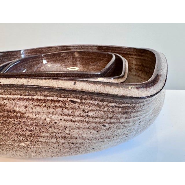 Square Handcrafted Ceramic Art Bowls from Serocka, Germany, 1970s, Set of 3 For Sale - Image 13 of 15