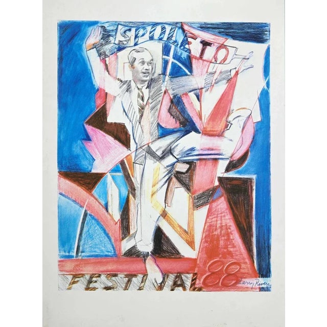 Spoleto Festival is an original lithograph on cardboard, realized by Larry Rivers in 1988. Signed on plate. Good...