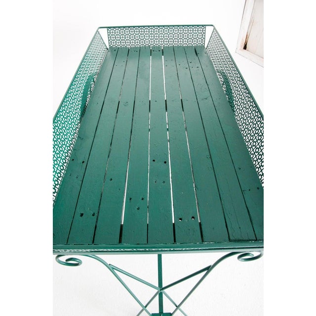Vintage Large Green Wood and Metal Garden Flower Cart For Sale In New York - Image 6 of 13