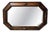 Antique Edwardian Octagonal Dark Oak Wall Mirror with Spindle Detail, 1910 For Sale