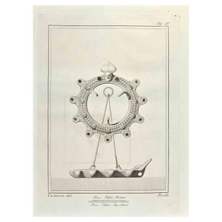 Nicola Fiorillo, Oil Lamps Sun and Boat, 18th Century, Etching For Sale