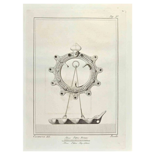 Nicola Fiorillo, Oil Lamps Sun and Boat, 18th Century, Etching For Sale