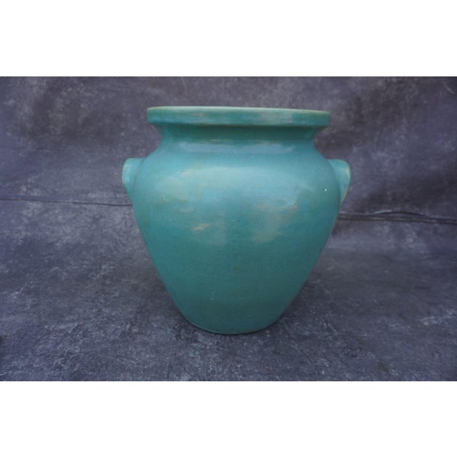 Turquoise Early 20th Century Turquoise Gladding McBean Pottery Vase For Sale - Image 8 of 8