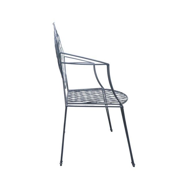 Modernist 3 Piece Iron Patio Furniture Set With Rose Pattern For Sale In Portland, OR - Image 6 of 15