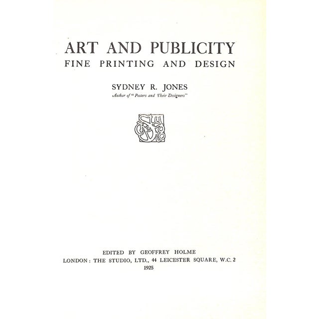 JONES, Sydney R. [172] pp. The Studio, Ltd. 1925 11 3/4" x 8 1/2" w/ [11] pp. wraps advert flyer laid-in Profusely...