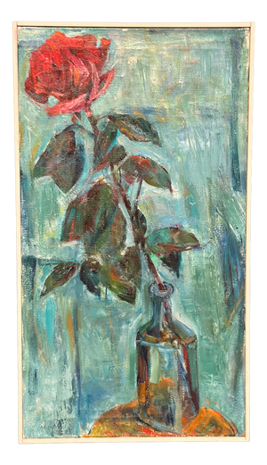 Ernst Baumann, Rose, 1960s, Oil on Canvas, Framed
