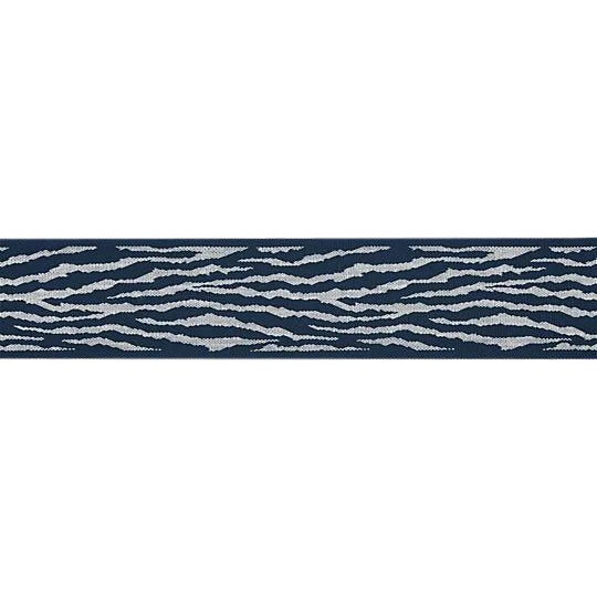 Sample, Scalamandre Tiger Tape, Indigo For Sale