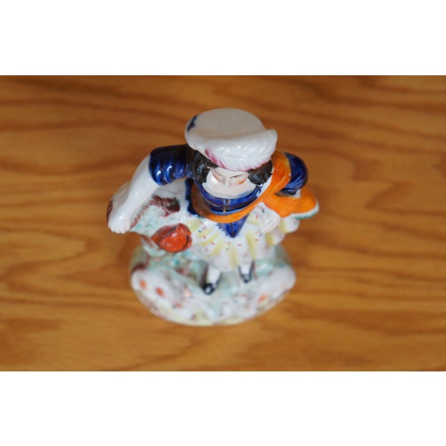 White Antique Staffordshire Porcelain Highlander Shepherdess & Sheep Figurine For Sale - Image 8 of 11