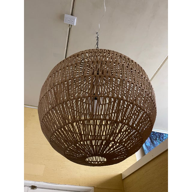 Large Seaside Rope Pendant For Sale - Image 4 of 5