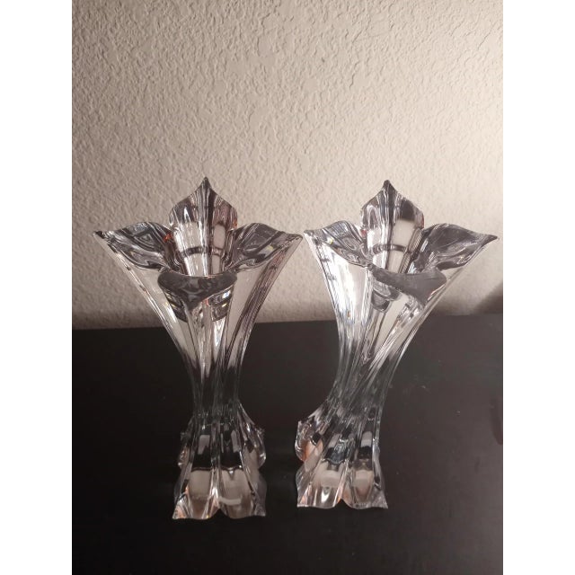 1980s 1980s Mikasa Florale Crystal Czech Republic Candle Holders - Set of 2 For Sale - Image 5 of 8