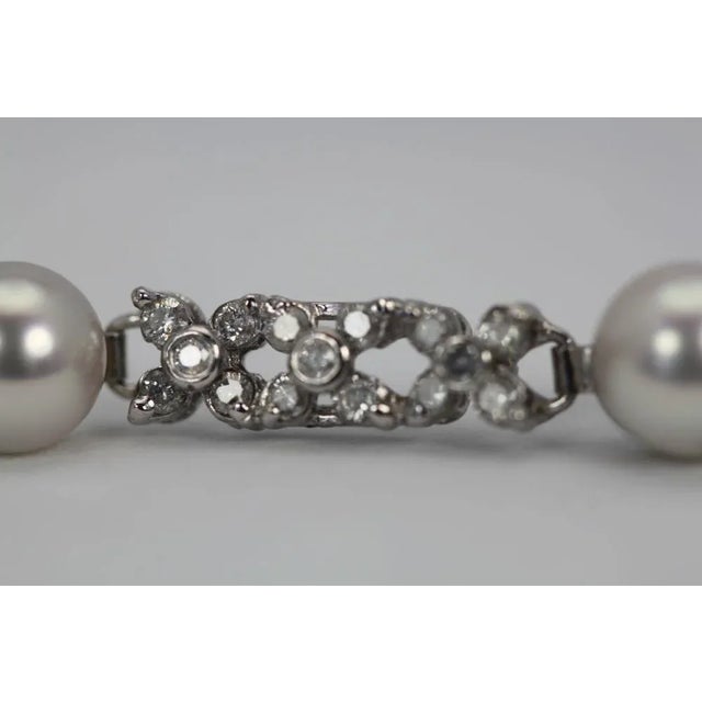 Akoya Pearl Bracelet With Diamonds For Sale - Image 4 of 9