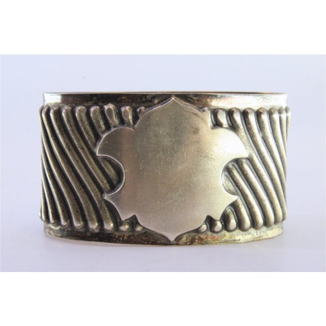 Silver Napkin Ring with Spiral Applications and Monogram Coat of Arms For Sale - Image 6 of 8
