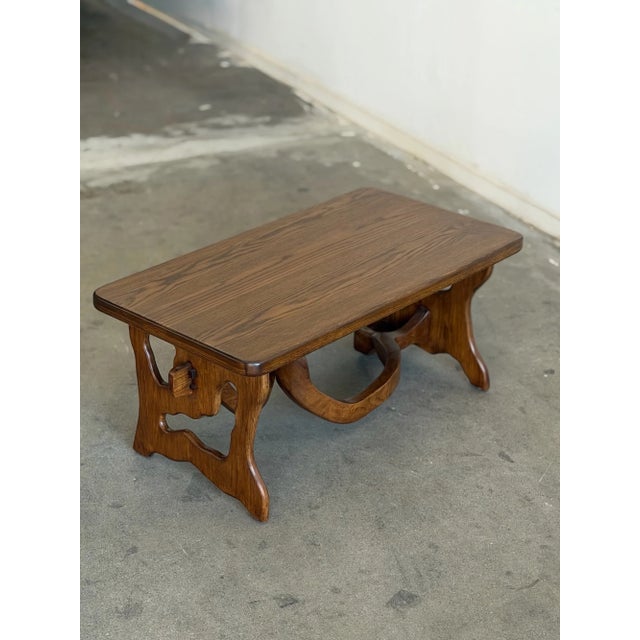 1970s Organic Oak Coffee Table For Sale - Image 15 of 16