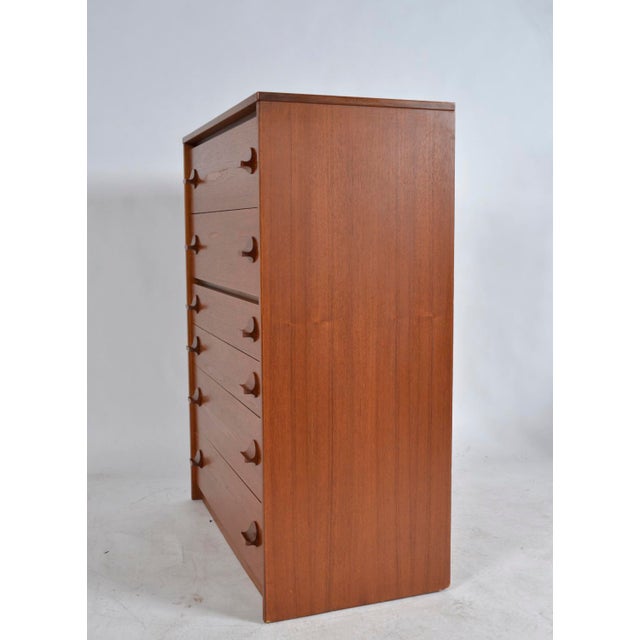 Mid-Century Teak Tallboy Chest of Drawers by Stag in the style of Cantata Range by Ron Carter, 1960s For Sale - Image 6 of 18