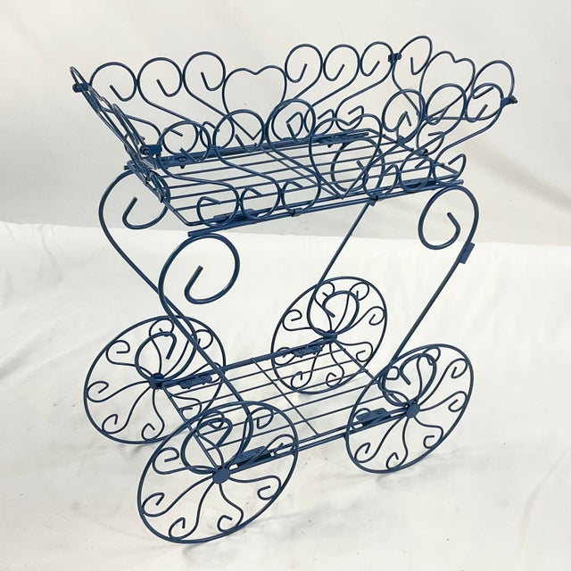 Mid-Century Modern 1950s Mid-Century Atomic Boho Chic Outdoor Flower Cart Plant Stand. For Sale - Image 3 of 11