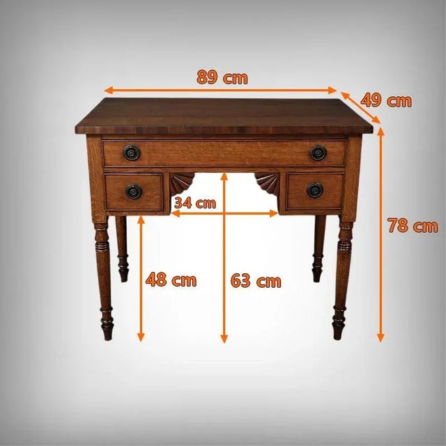 Small English Victorian Desk in Oak For Sale - Image 16 of 18