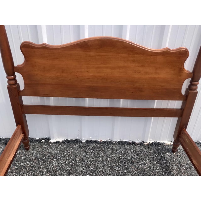 Federal Style FruitWood Four Poster Full Size Bedframe For Sale - Image 9 of 10