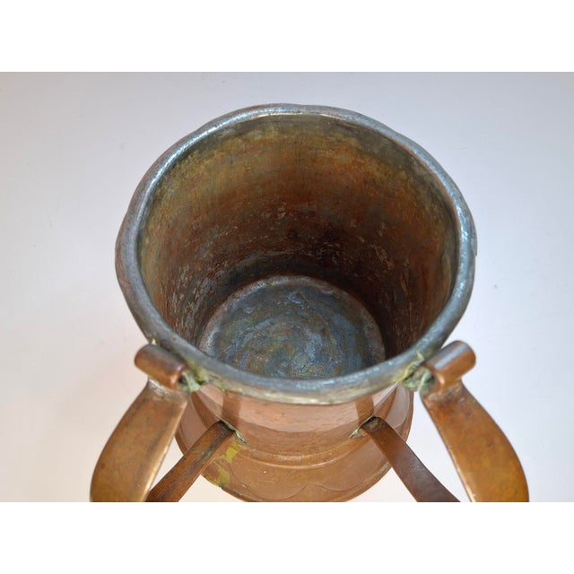 Copper Very Rare Antique Early 1800s Russian Copper Netilat Yadayim Washing Cup With Unique Base - Jewish Ritual Vessel For Sale - Image 8 of 18