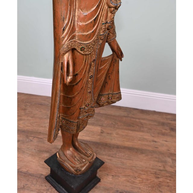 Carved Thai Buddha Statue, 1930s For Sale - Image 6 of 15