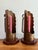 Rustic Mid 20th Century Hammered Copper Scalloped Candlestick Holders on Wood Base For Sale - Image 3 of 9