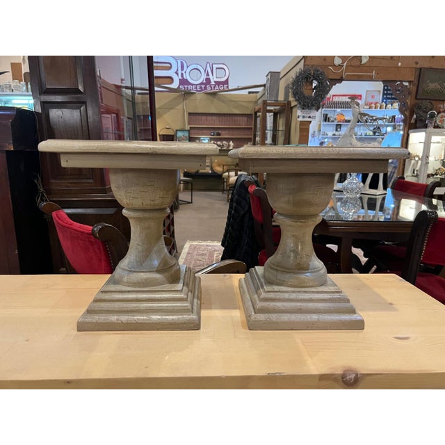 Traditional Vintage Turned Wood Pedestal Stands For Sale - Image 3 of 8