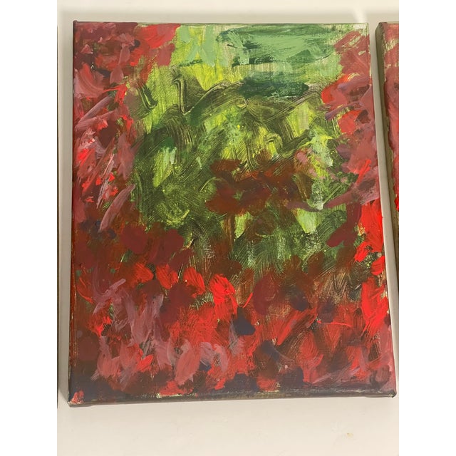 1970s Abstract Expressionist Triptych on Canvas Signed by the Artist For Sale - Image 4 of 6