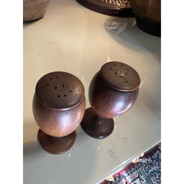1970s 1970s Danish Style Wooden Salt and Pepper Shakers For Sale - Image 5 of 8