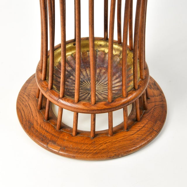 Antique Oak Bentwood and Spindle Umbrella Stand Cane Stand For Sale In Rochester - Image 6 of 15