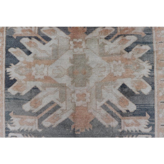 Vintage Turkish Oushak Rug in Soft Gray and Peach 4'8 X 7'5 For Sale In Atlanta - Image 6 of 10