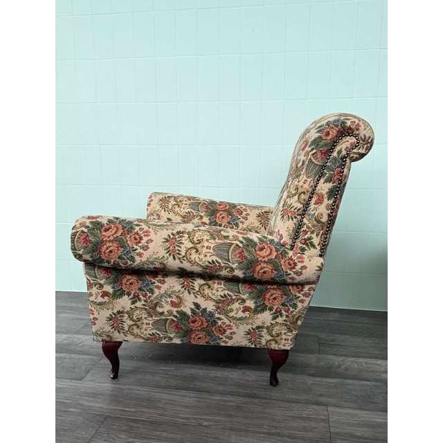 Vintage Italian Armchairs in Floral Upholstery, 1950s, Set of 2 For Sale - Image 9 of 15