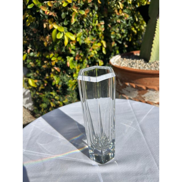 Vintage Kosta Boda Colonna Crystal Vase For Sale In Los Angeles - Image 6 of 13